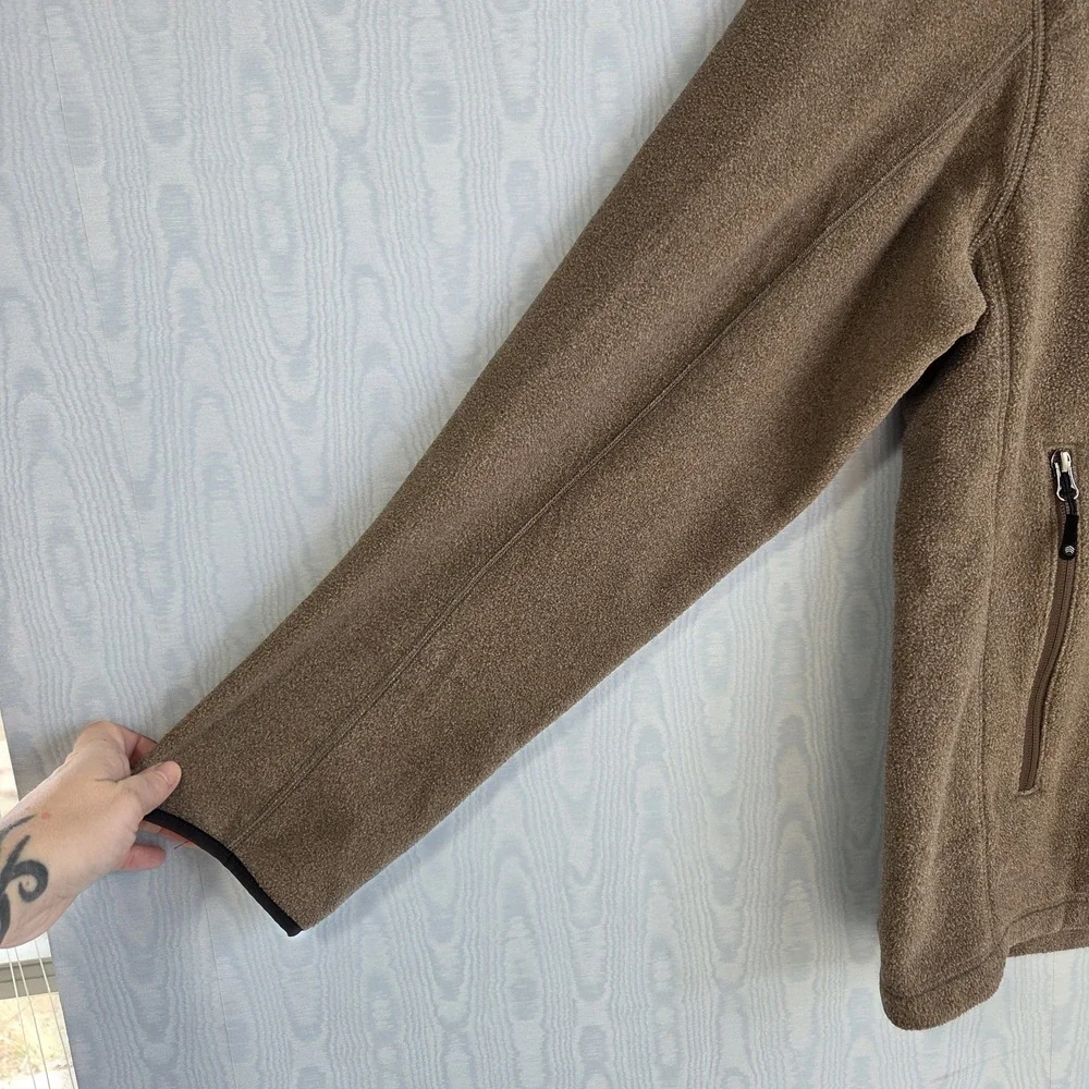 NWOT‎ Solaris Men's Large Fleece Jacket Full Zip Beige Brown Outdoor Performance